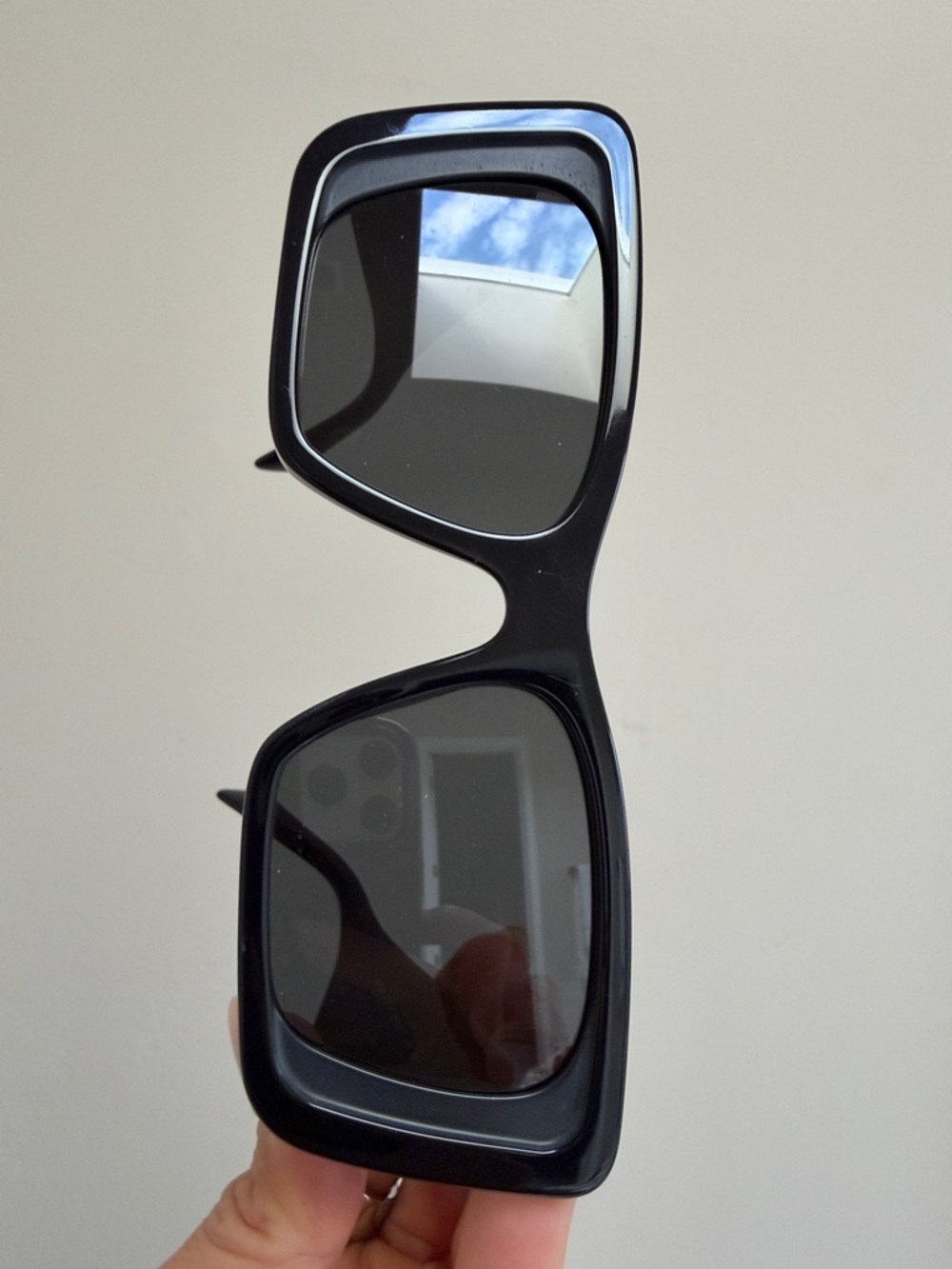 Prada Black Square Sunglasses with Black Dark Grey - Picture 6 of 7